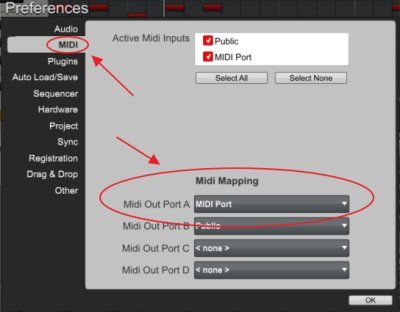 midi send preferences