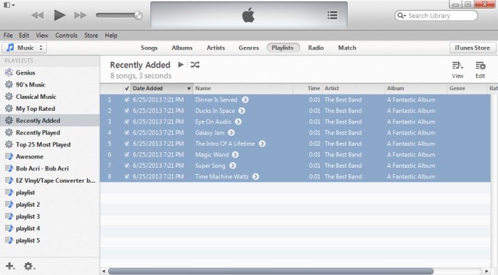 other itunes importing and converting 8
